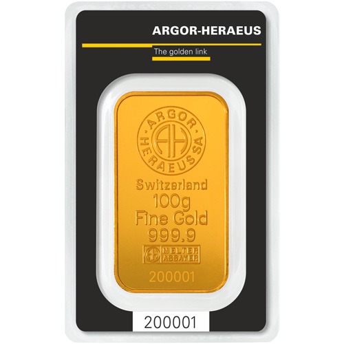 100 Gram Argor Heraeus Kinebar Gold Bar (New w/ Assay) - Image 2