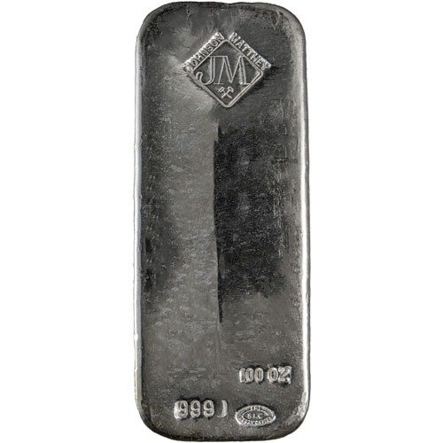 Buy 100 oz Johnson Matthey Silver Ba