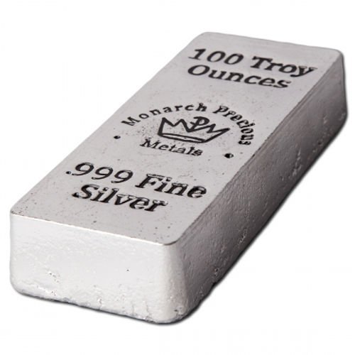 100 oz Monarch Hand Poured Stacker Silver Bar (New) - Image 3