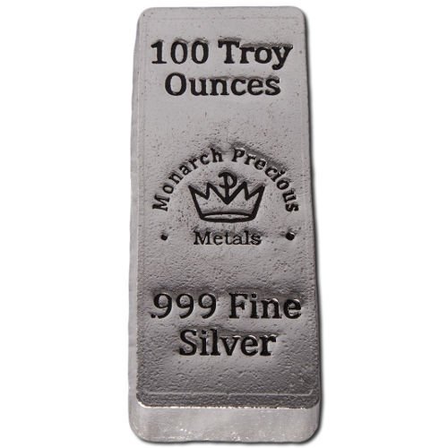 100 oz Monarch Hand Poured Stacker Silver Bar (New) - Image 4