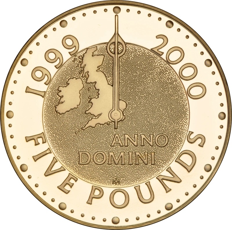 2000 Proof Gold Crown £5 Coin with £50 note Millennium Boxed - Image 3