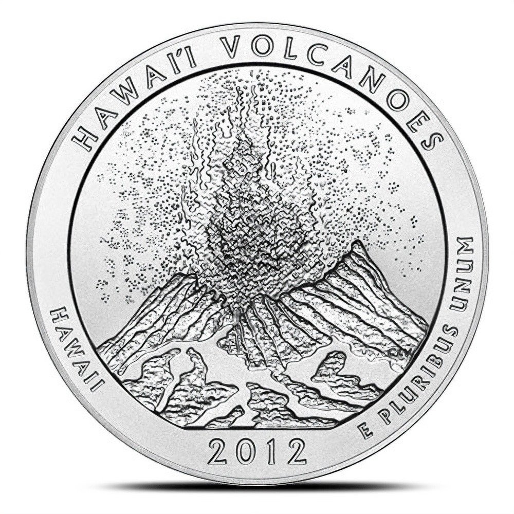 2012-P 5 oz Burnished ATB Hawaii Volcanoes Silver Coin (Box + CoA) - Image 2