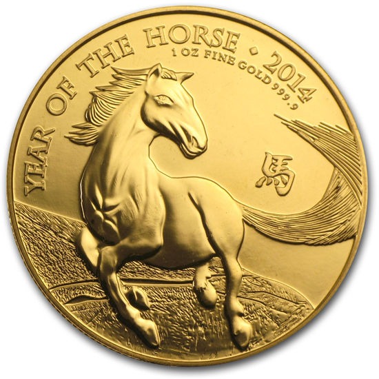 2014 1 oz British Gold Lunar Year of