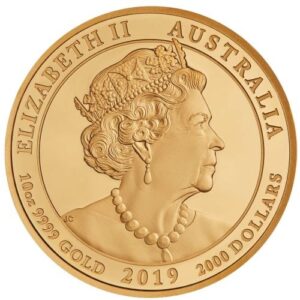 2019 10 oz Proof Gold Jewelled Dragon Coin