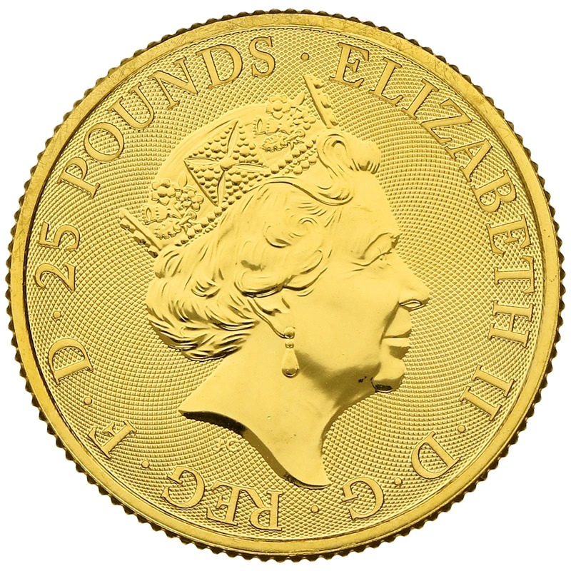 2021 1/4 oz White Greyhound of Richmond Gold Coin Queen's Beasts - Image 2