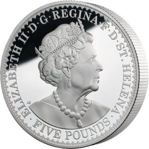 2022 1 Kilo Proof St. Helena Silver Gothic Crown Coin (Box + CoA)