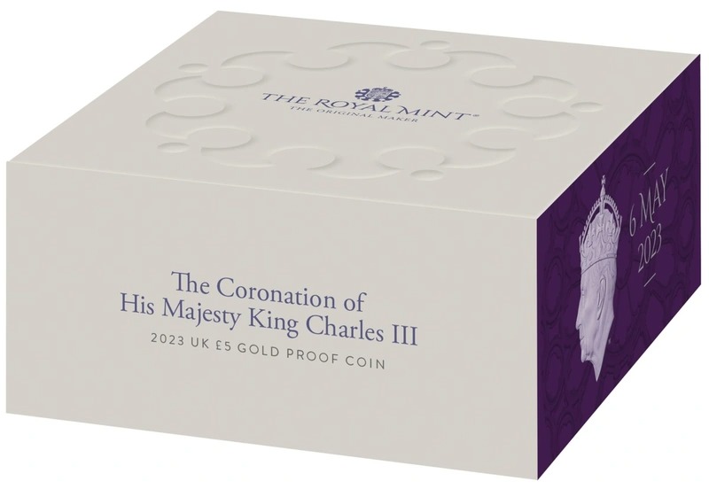 2023 £5 Gold Crown Coronation of King Charles III Proof Coin Boxed - Image 3