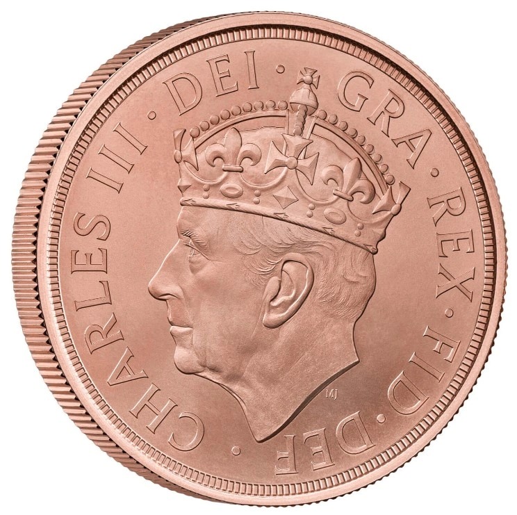 2023 Gold £5 Coin Quintuple Sovereign King Charles III Coronation Brilliant Uncirculated Boxed - Image 2