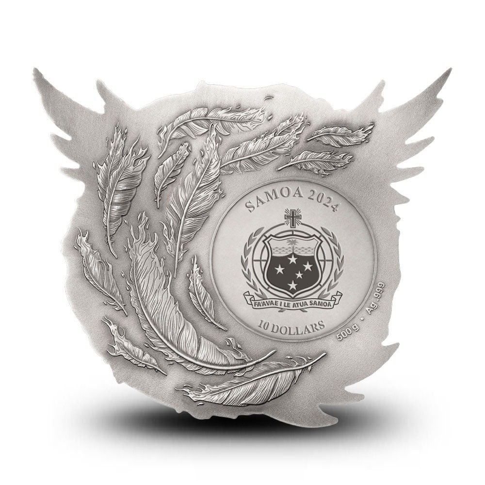 2024 500 Gram Antique Samoa Phoenix Ascendant Silver Coin (Box + CoA) - Image 3