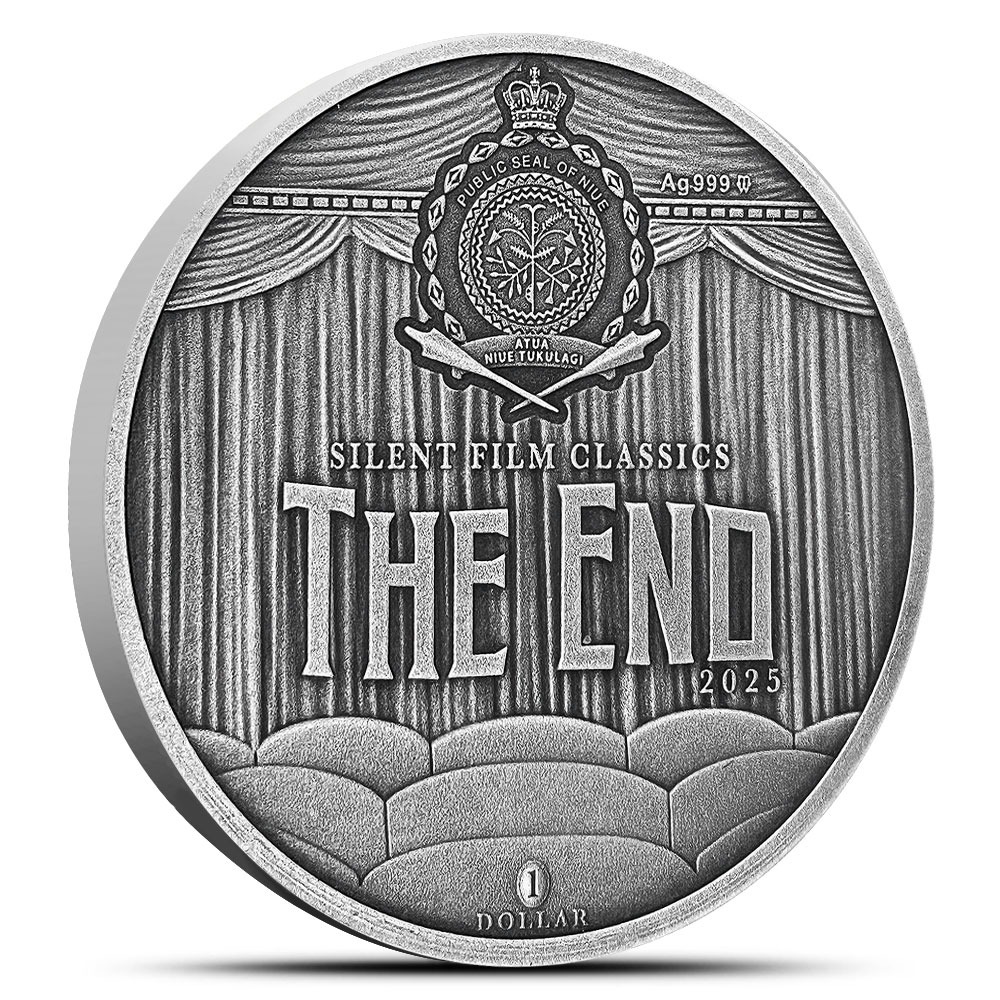 2025 1 oz Antique Silver Niue Silent Film Nosferatu Coin (Box + CoA) - Image 2