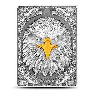 10 oz Antique Fiji Silver Eagle Rect