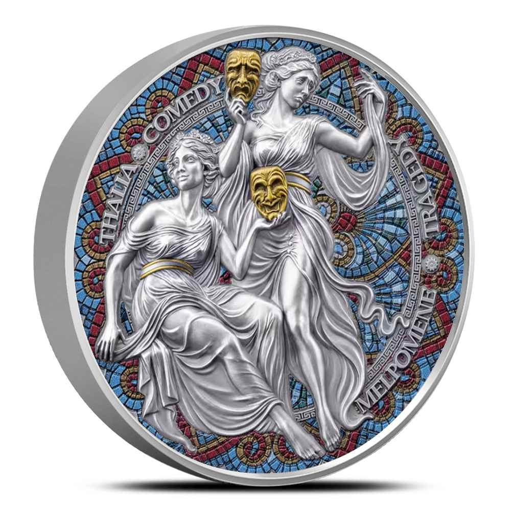 2 oz Colorized Antique Cameroon Silv