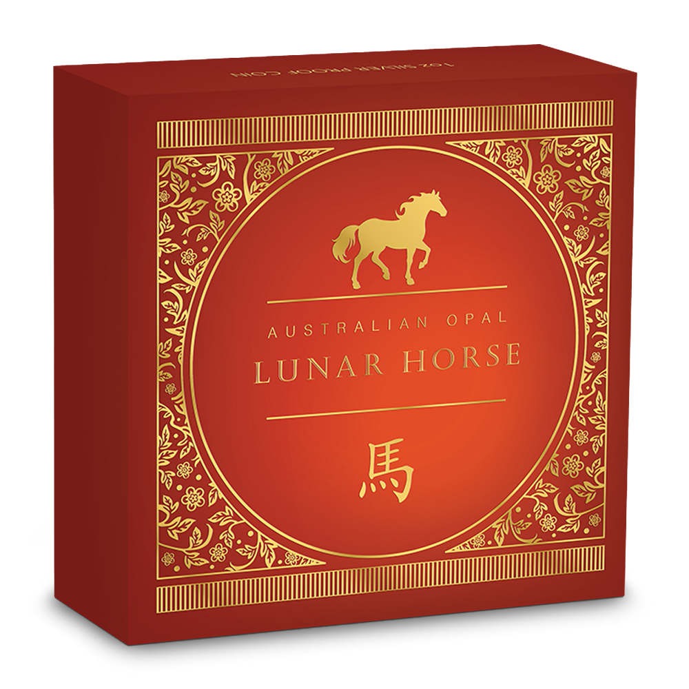2026 1 oz Proof Australian Silver Lunar Horse Opal Coin (Box + CoA) - Image 4