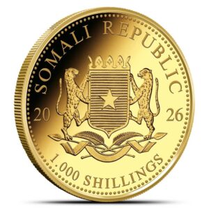 2026 1 oz Somalia Gold Elephant Coin (BU)