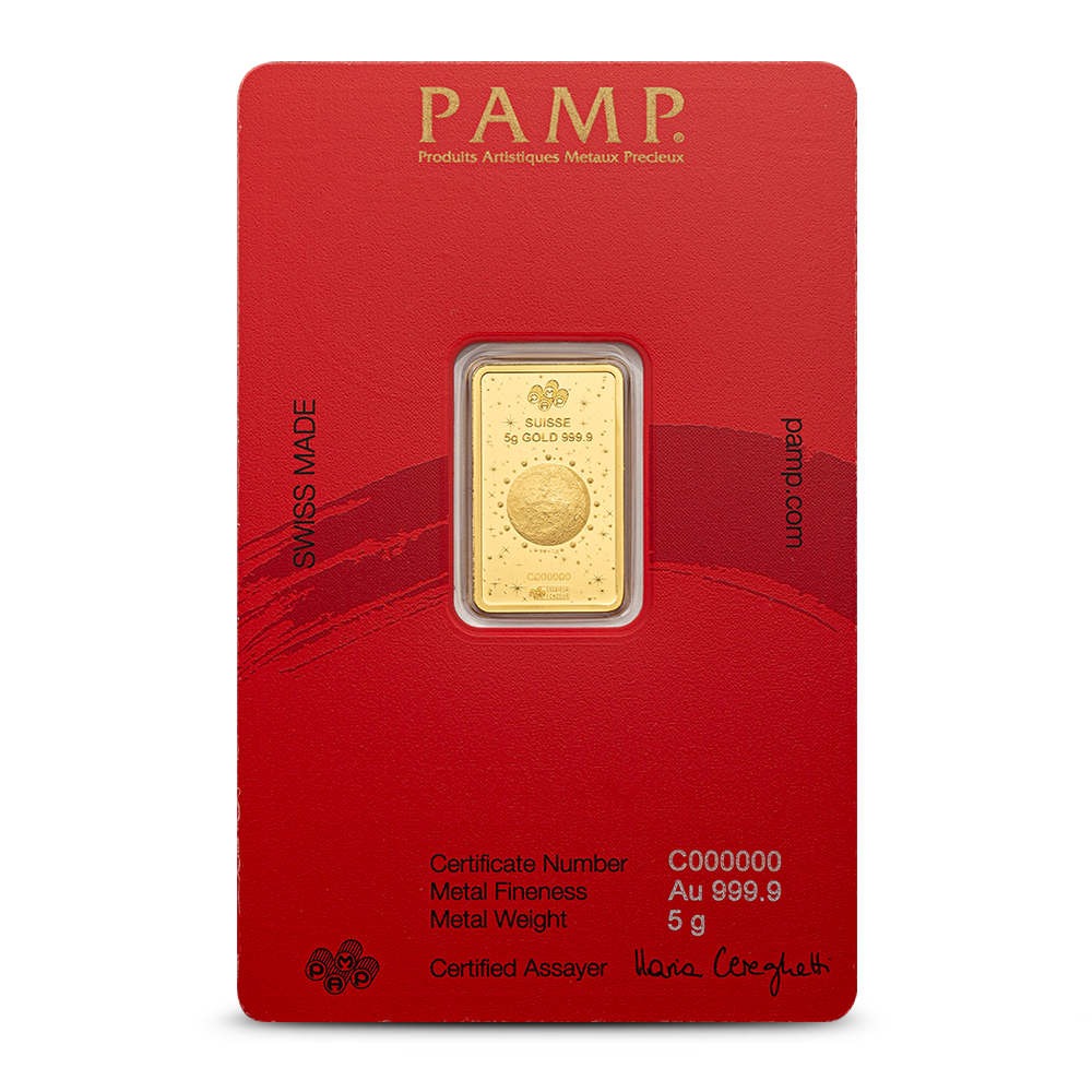 2026 5 Gram PAMP Suisse Lunar Legend Mile Horse Gold Bar (New w/ Assay) - Image 2