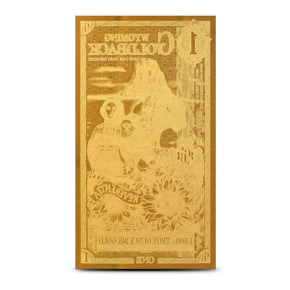 5 Piece Wyoming Goldback Gold Note Set (Random Year, New) - Image 4