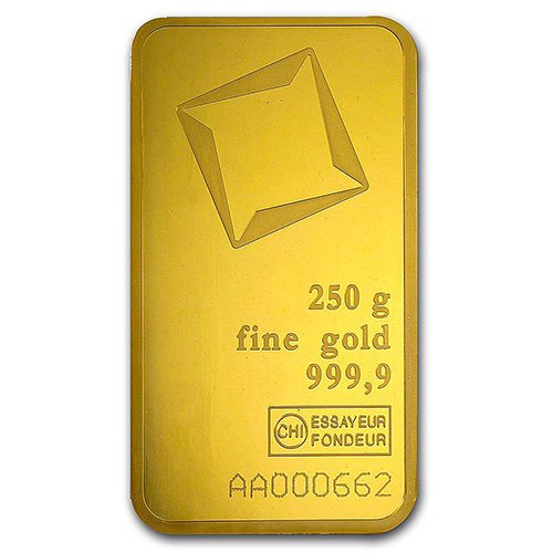 250 Gram Valcambi Pressed Gold Bar