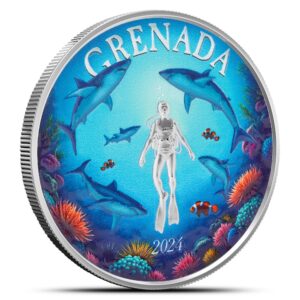 1 oz Colorized EC8 Silver Grenada Sh