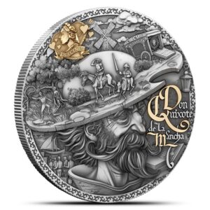 2 oz Antique Silver Niue Don Quixote