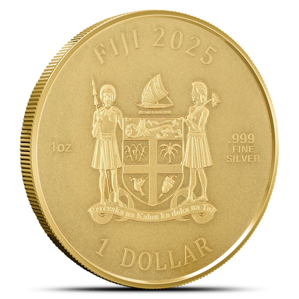 2025 1 oz Fiji Silver Lion Head 3D Coin (Box + CoA, Ultra High Relief, Gilded) - Image 2
