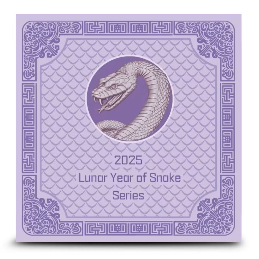 2025 1 oz Fiji Silver Snake Rectangular Coin (Box + CoA, Gilded) - Image 3