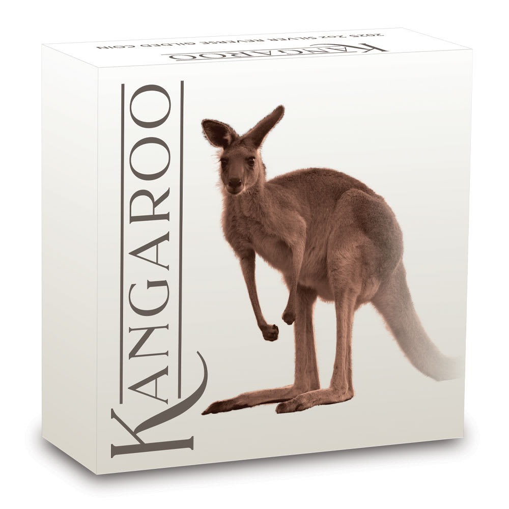 2025 2 oz Proof Australian Silver Kangaroo Coin (Reverse Gilded, Box + CoA) - Image 4