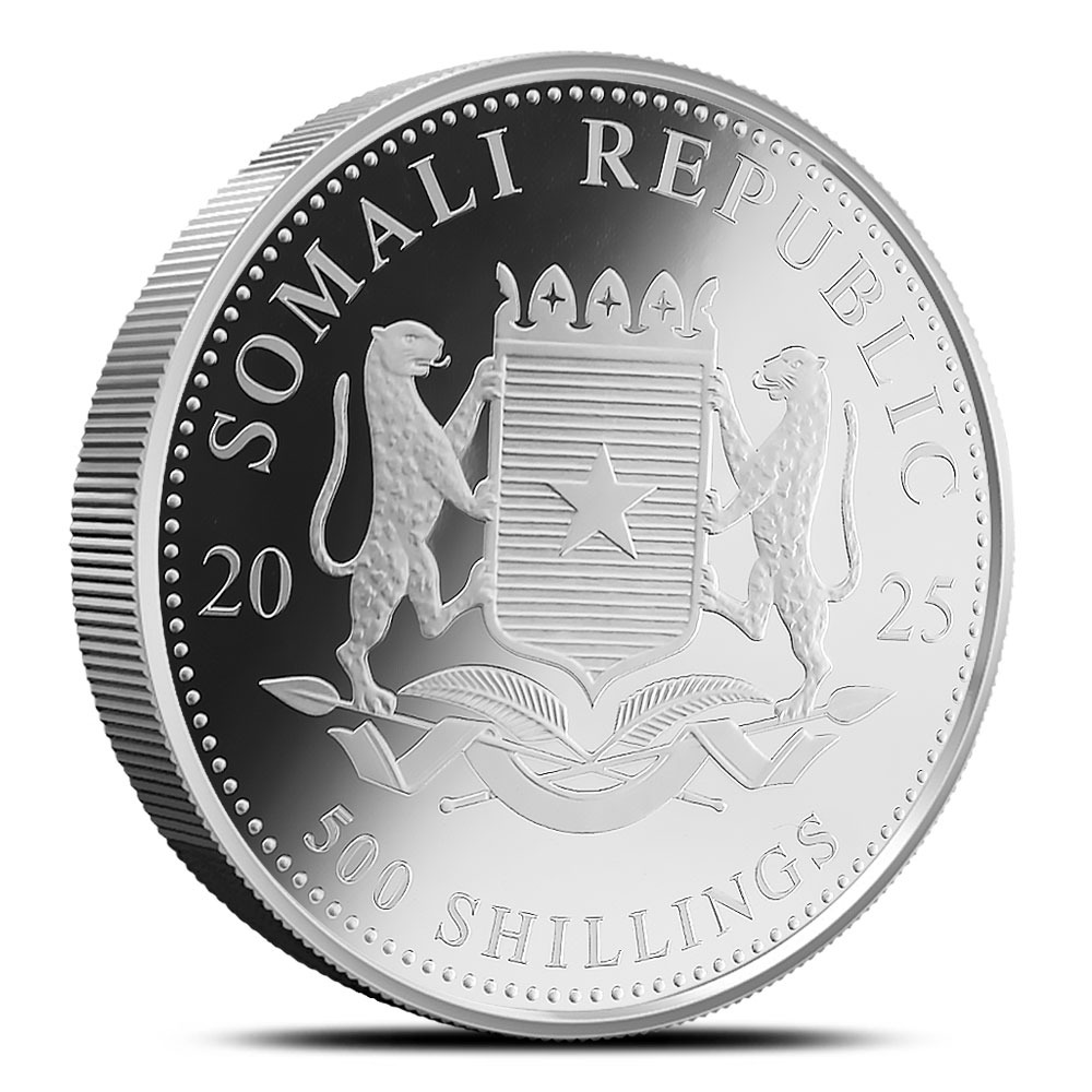 2025 5 oz Somalia Silver Elephant Coin (BU) - Image 2