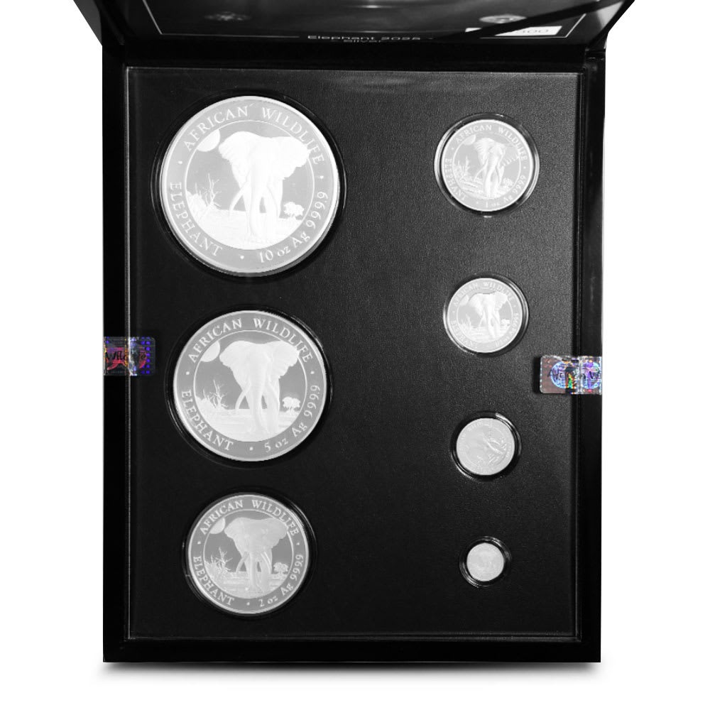 2025 Somalia Silver Elephant First Struck 7-Coin Collection - Image 2